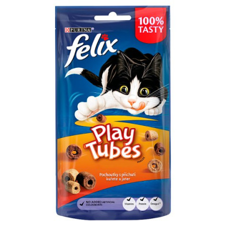 detail Felix play tubes s příchutí kuřete a jater 50g