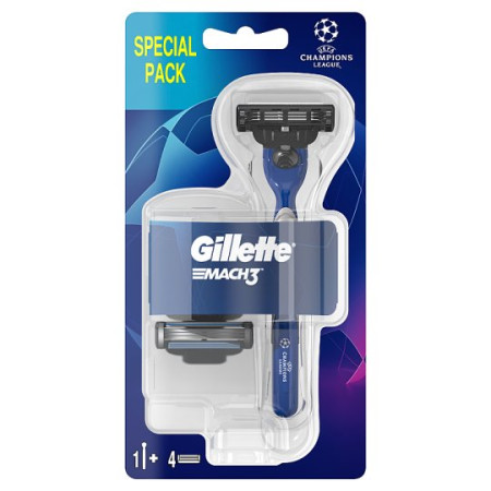 detail Gillette mach3 (strojek + 4hlav./bli)