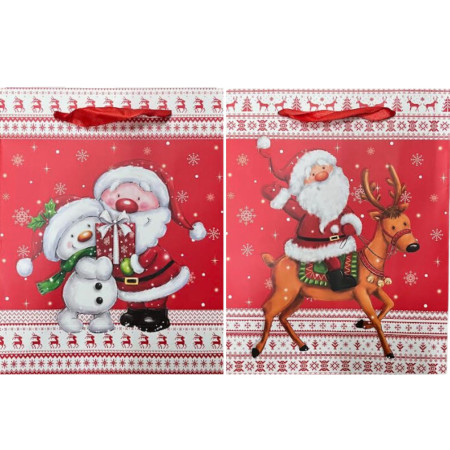 detail Dárková taška Vánoční size S Santa červený (bal/12ks)