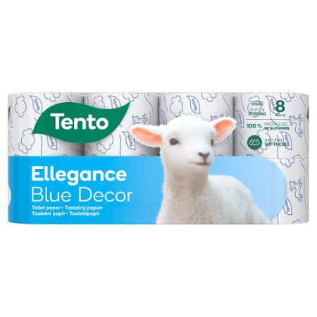 chi tiết TENTO toaletní papír 8rolí Ellegance blue decor (bal/7ks)