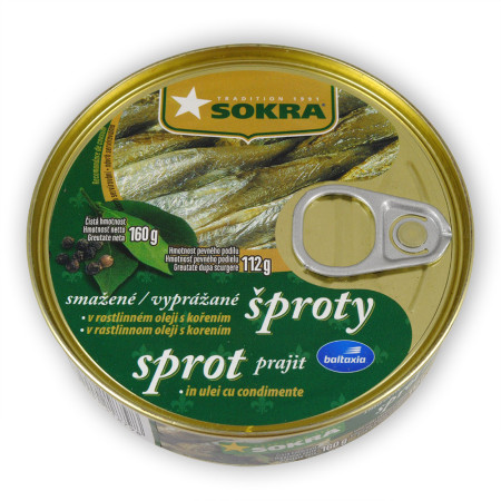 chi tiết SOKRA 160g Šproty v rostlinném oleji kořeněné