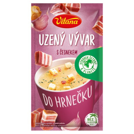 detail VITANA Polévka do hrnečku Uzený vývar s česnekem 25g (25)