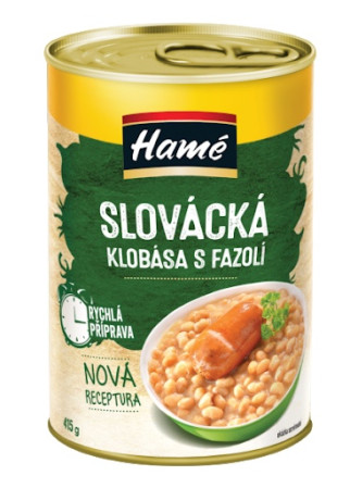 detail HAMÉ Slovácká klobása s fazolí 415g / 400g (10)