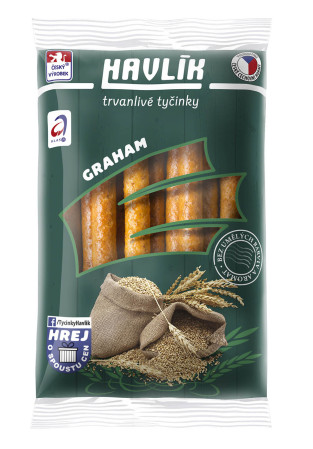 detail HAVLÍK Trvanlivé tyčinky se sýrem a solí 90g Graham (30)