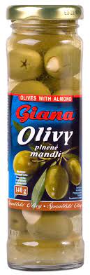 chi tiết Giana olivy zelené sklo 140g plněné mandlí