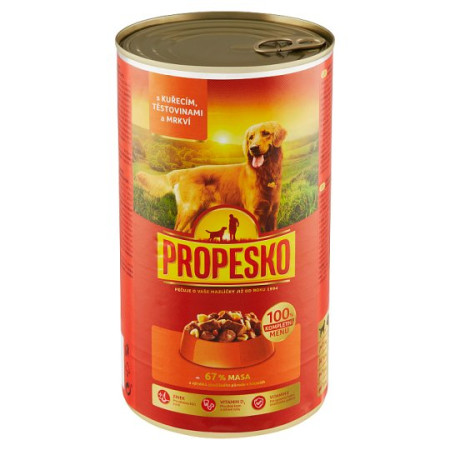 detail Propesko kousky pes 1240g kuře+mrkev+těstoviny (6)