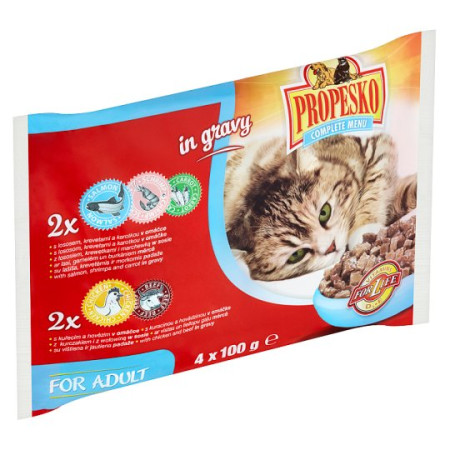 detail Propesko Kapsa Kočka 4x100g Losos/Kreveta , Kuře/hovězí (13)