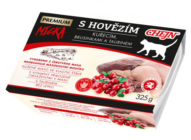 detail Chejn micka vanička pro kočky 325g s hovězím (12)