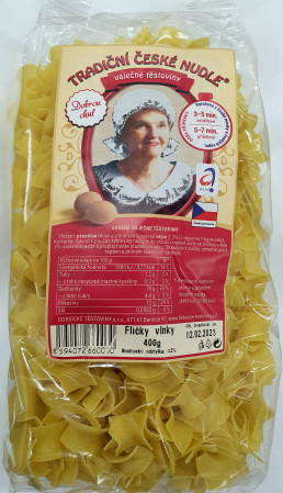 detail Tradiční české nudle vaječné 400g flíčky vlnky
