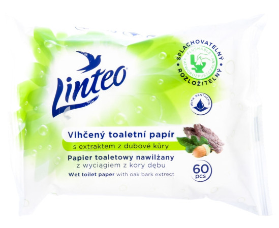 chi tiết Linteo Vlhčený toaletní papír 60ks dubová kůra (zelený) (20)