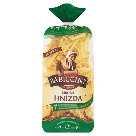 chi tiết Babiččiny těstoviny 250g široká hnízda