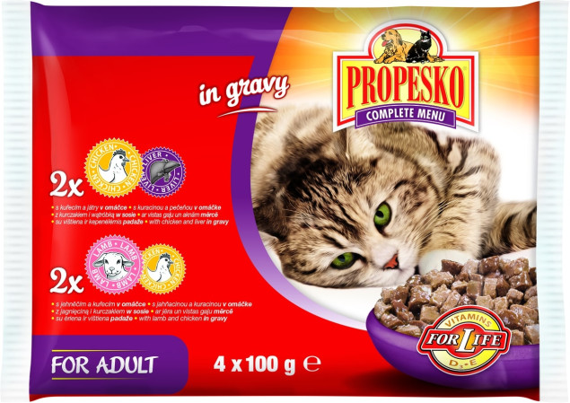 chi tiết Propesko Kapsa Kočka 4x100g Kuře/Játra , Jehně/Kuře (13)