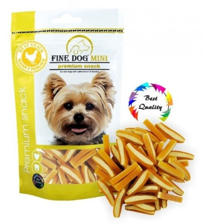 detail Fine dog Mini Doypack 80g - sandwich strips kuřecí (14)