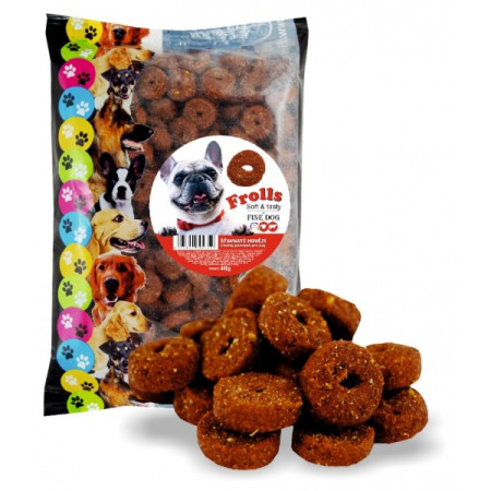 detail Fine dog frolls soft tasty měkká šťavnatá hovězí kolečka 400g (10)