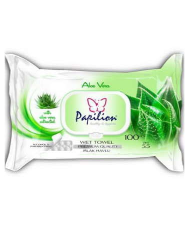 chi tiết Papilion vlhčené ubrousky 100ks klip Aloe Vera