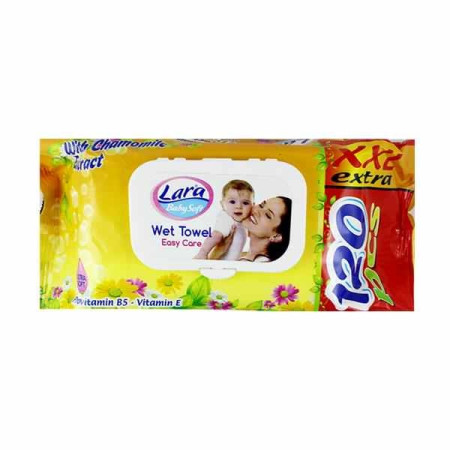 chi tiết LARA vlhčené ubrousky 120ks klip Chamomile XXL