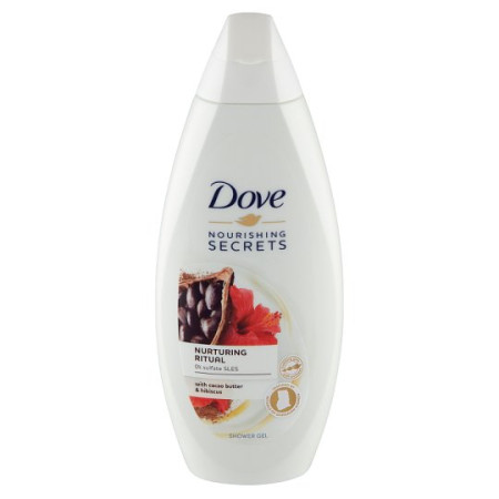 detail Dove sprchový gel 225ml / 250ml Nurturing Ritual Cacao & Hibiscus
