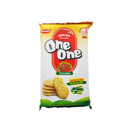detail One One krekry rýžové 150g hovězí příchuť (Banh gao bo nuong) NOVÝ