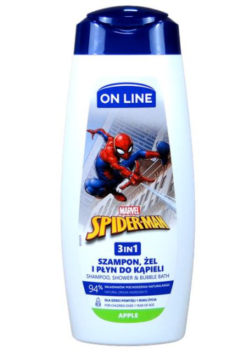 On line kids 3v1 šampon 400ml spiderman
