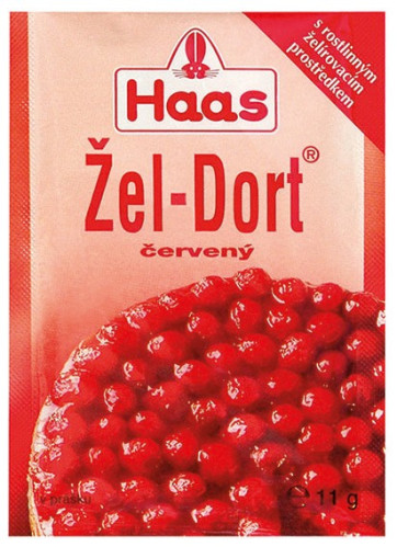Haas želatina - dort červený 11g (50)