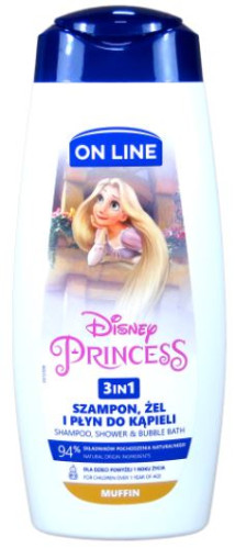 On line kids 3v1 šampon 400ml princess