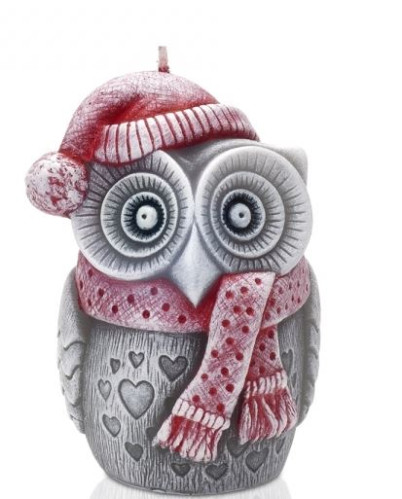 Bartek Winter Owl svíčka100 195g červený
