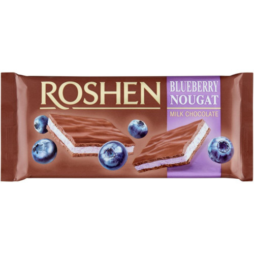 Roshen 90g mléčná čokoláda - Blueberry nougat (20)