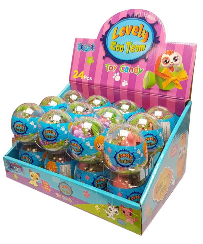Lovely zoo team - plastové vajíčko s bonbony 5g (24)
