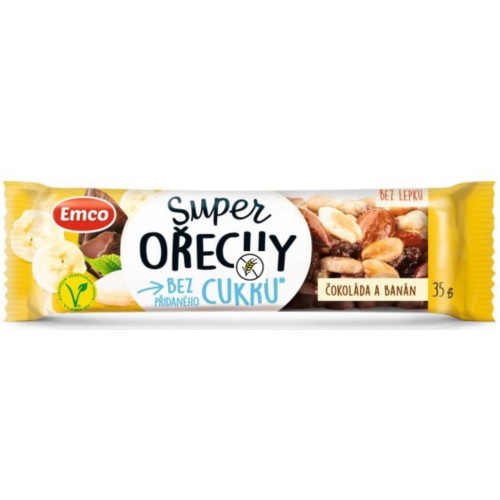 EMCO Tyčinka super ořechy 35g Banán