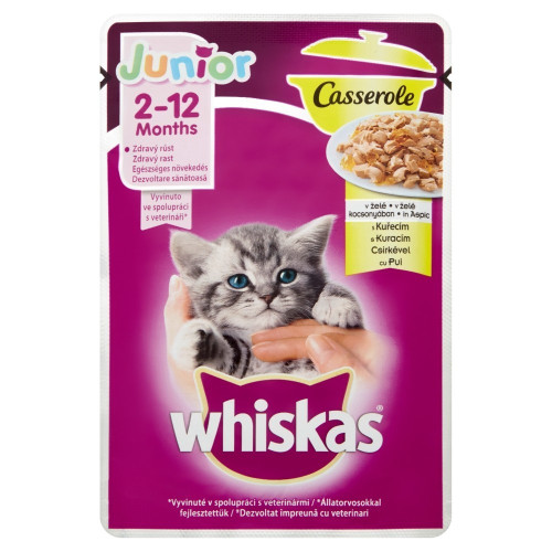 Whiskas kapsa 85g casserole junior kurecí v želé (28)