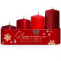 náhled Bartek adventní svíčky Glamorous 4ks schody 40/55-70-85-100 Red Mix (12)