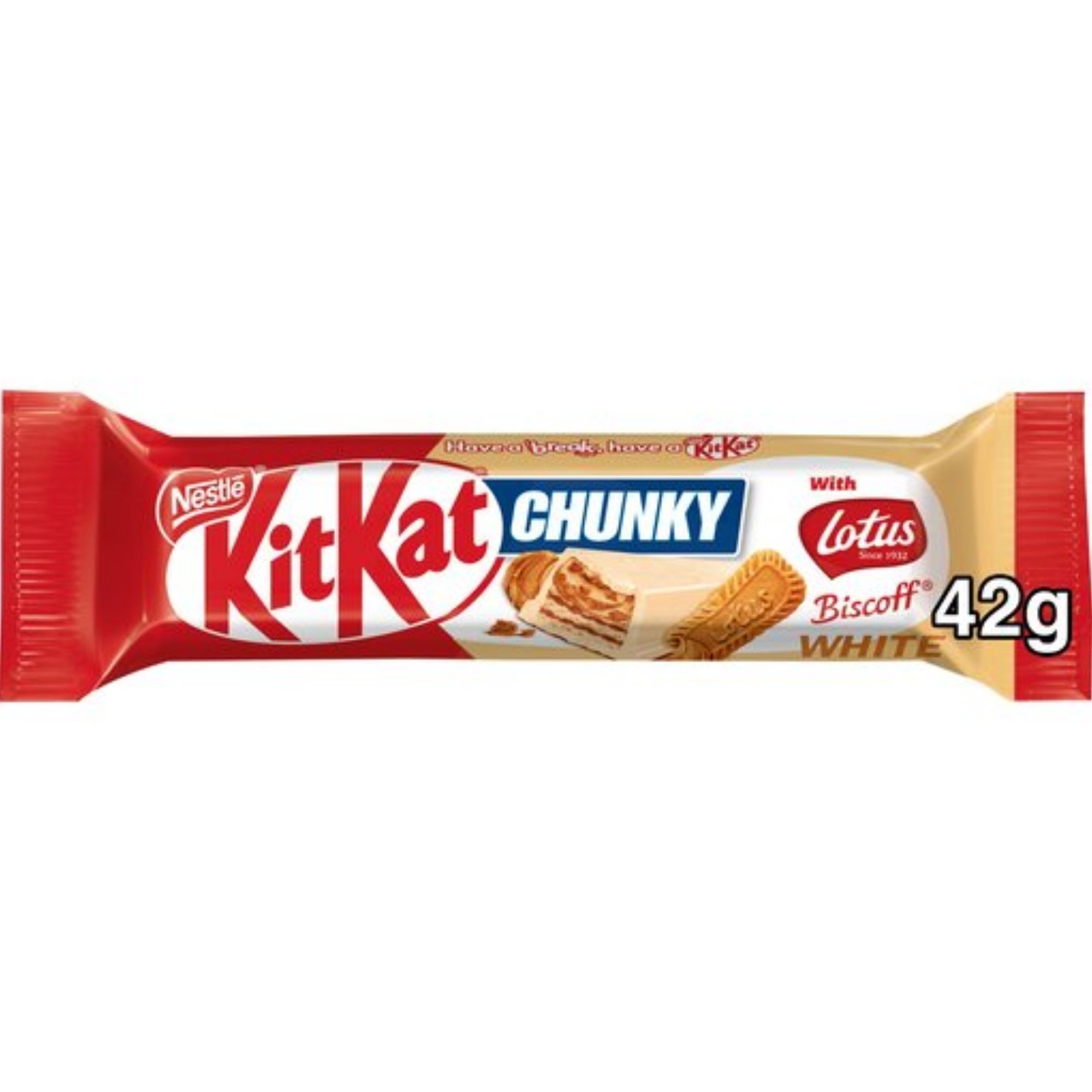Kitkat 42g Chunky White Biscoff (24) Tham & Ha Plus