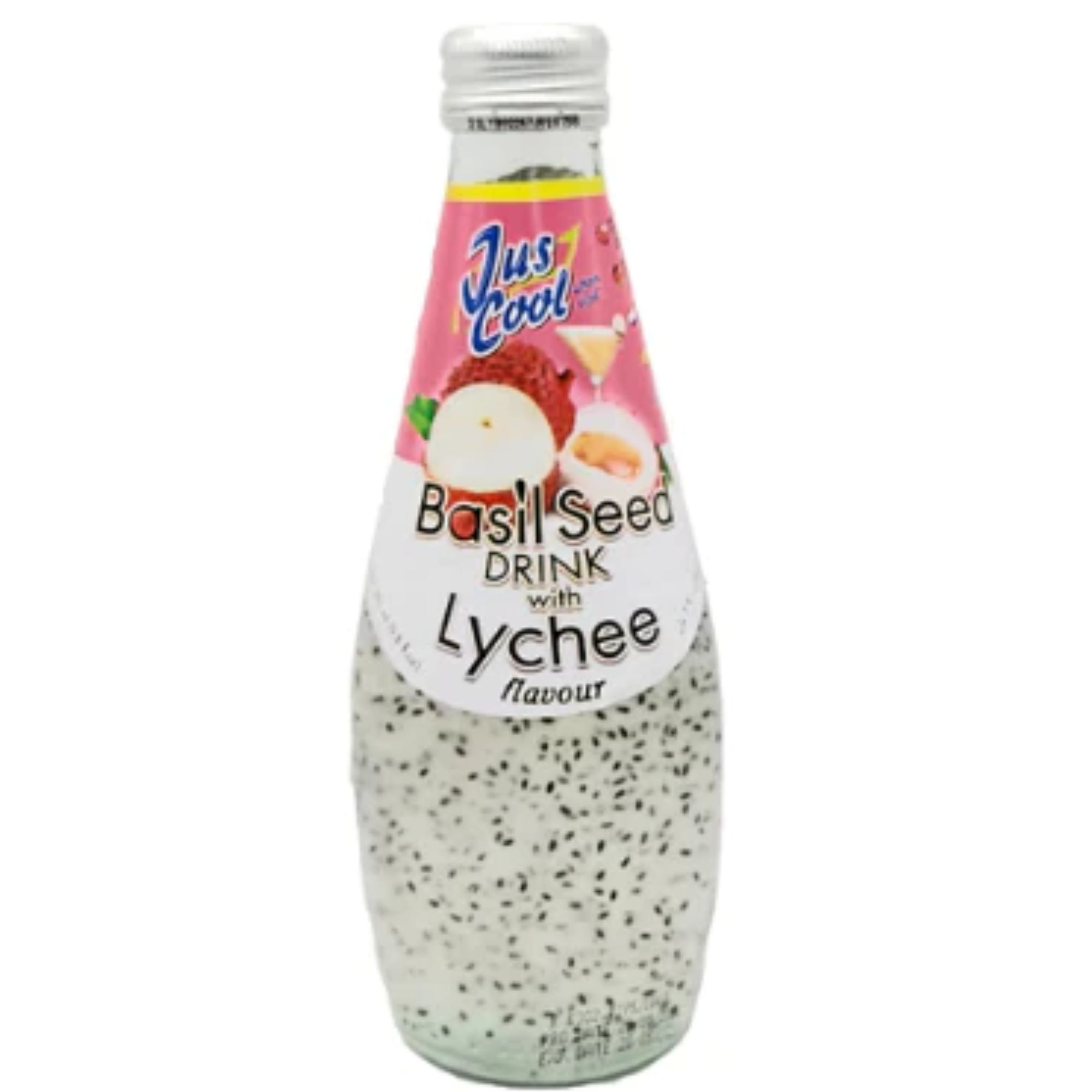 Jus Cool Basil Seed Drink 290ml Lychee (24) Tham & Ha Plus